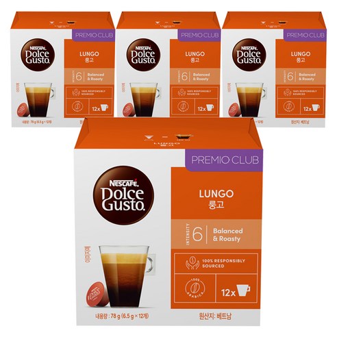 돌체구스토 네스카페 룽고, 6.5g, 12개입, 4개