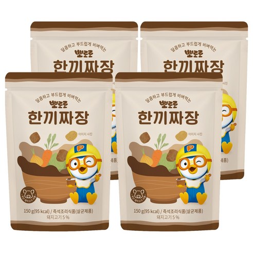 어니스트에프엔비 뽀로로 한끼 짜장, 150g, 4개