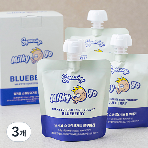 밀키요 스퀴징 요거트 블루베리, 120ml, 3개입, 3개