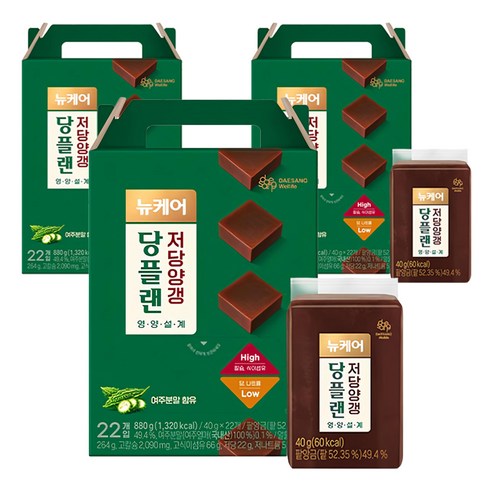 뉴케어 당플랜 저당양갱 22p, 880g, 3개