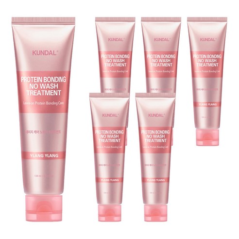 쿤달 프로틴 데미지 케어 노워시 트리트먼트 일랑일랑향, 130ml, 6개