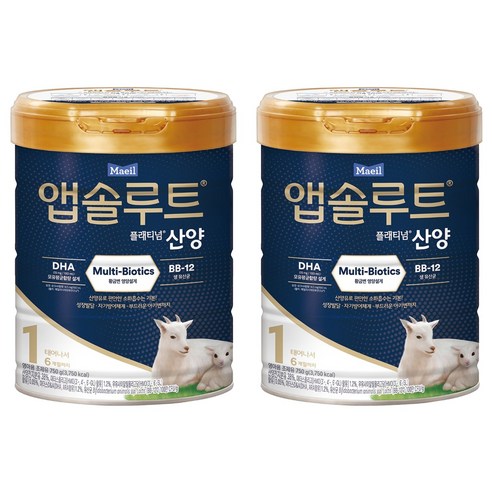 앱솔루트 플래티넘 산양분유 1단계, 750g, 2개