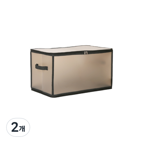 아리코 다용도 베이직 투명 플라스틱 수납함 47L 52 x 30 x 30 cm, 블랙, 2개