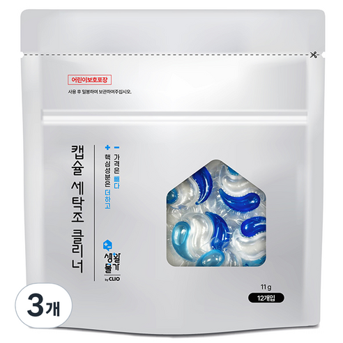 크리오 생활물가 캡슐 세탁조 클리너 12p, 11g, 3개
