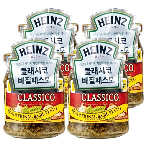 하인즈 클래시코 바질 페스토, 230g, 4개