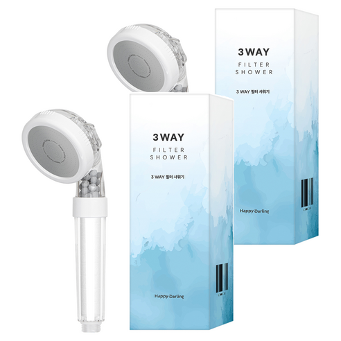 해피달링 3WAY 필터 샤워기, 2개, 혼합색상