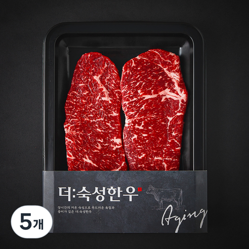 더숙성한우 국내산 채끝 2등급 구이용 (냉장), 200g, 5개