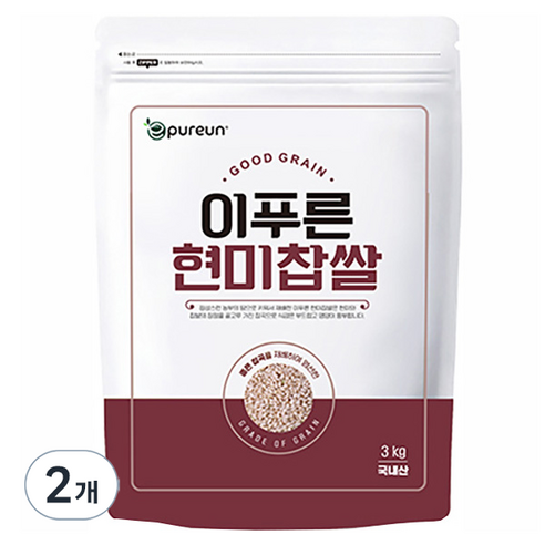 이푸른 국산 현미찹쌀, 3kg, 2개
