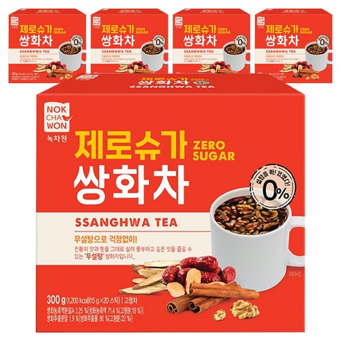 녹차원 제로슈가 쌍화차, 5개, 20개입, 15g
