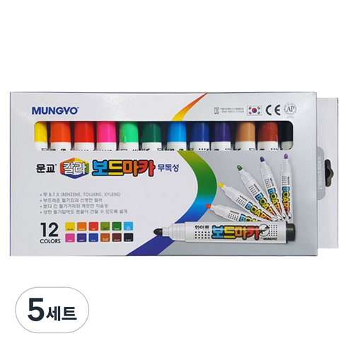 문교 칼라보드마카, 12색, 60개