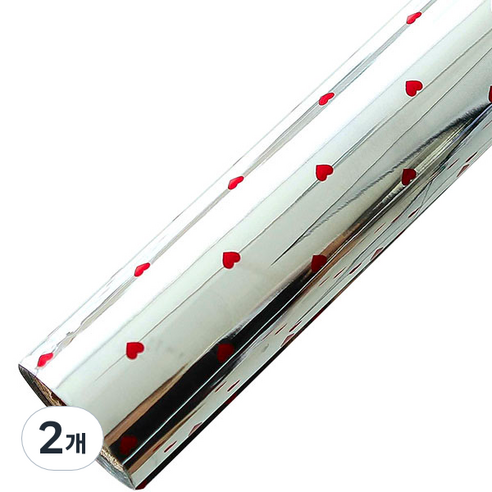 미니하트 비닐 증착 포장지 대 53cm x 17m, 적색, 2개