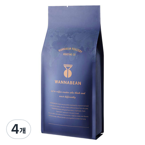 워너빈 너티초코 블렌드 원두, 홀빈(분쇄안함), 1kg, 4개