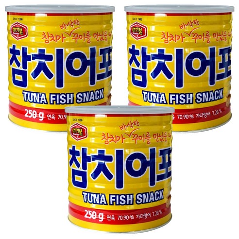 머거본 참치어포 스낵, 250g, 3개
