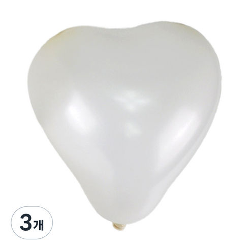 파티쇼 하트모양 풍선 펄 15cm 100p, 화이트, 3개