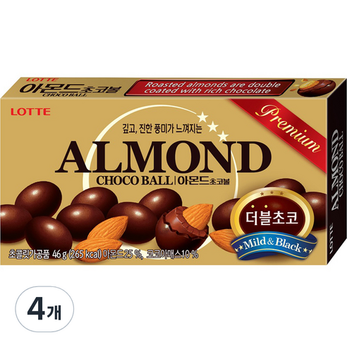롯데웰푸드 아몬드 초코볼, 46g, 4개