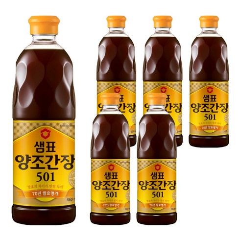 샘표 양조간장 501, 860ml, 6개