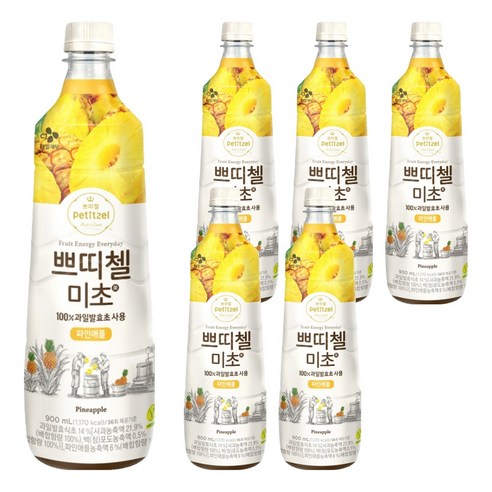 쁘띠첼 미초 파인애플, 900ml, 6개