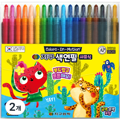 지구화학 샤프식 색연필, 18색, 2개