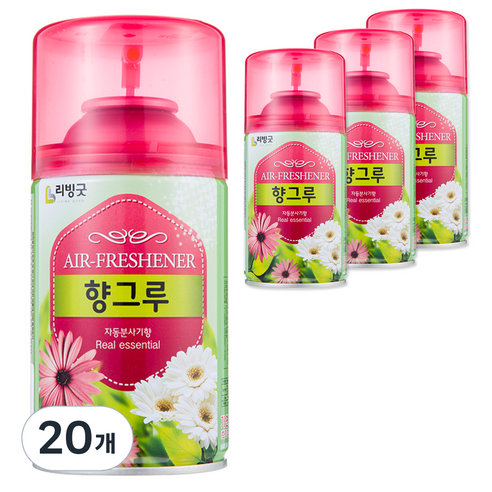 리빙굿 향그루 실내용 방향제 자동분사기 애플향 본품, 280ml, 20개