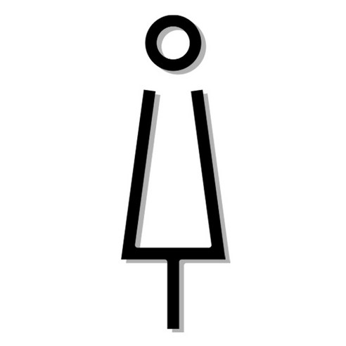 화장실 표지판 TX타입 검정색 여자, 여자 화장실, 1개