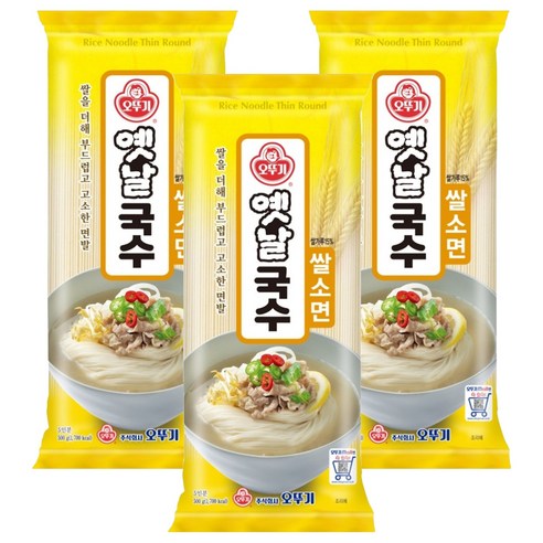 오뚜기 옛날 국수 쌀소면, 500g, 3개