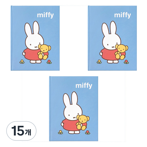 iiGEN 미피 미니 양장 노트 80매, 블루, 15개