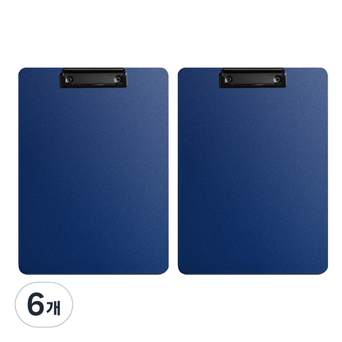 동아피엠에스 세로형 두꺼운 벽걸이 클립보드 31.5 x 22.5 cm, 네이비, 6개