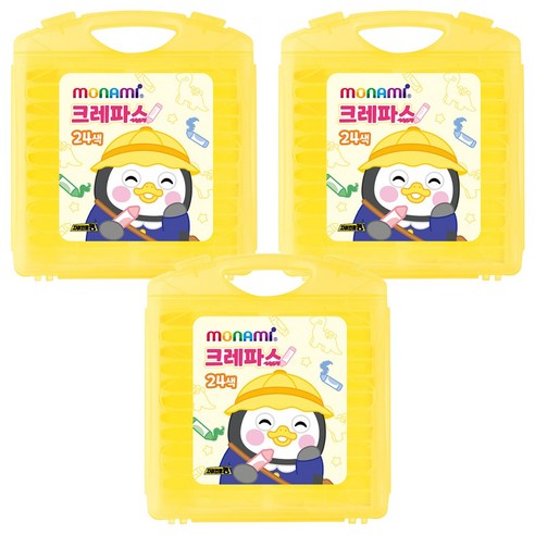 모나미 펭수 크레파스 세트, 24색, 3세트