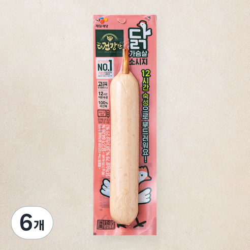 더건강한 닭가슴살 소시지, 80g, 1개입, 6개