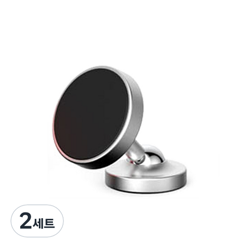 로랜텍 차량용 마그네틱 스마트폰 거치대 + 메탈 스마트톡, 2세트, 실버