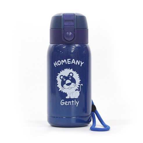 홈애니 원터치 보온보냉병 + 손목스트랩, 네이비, 300ml