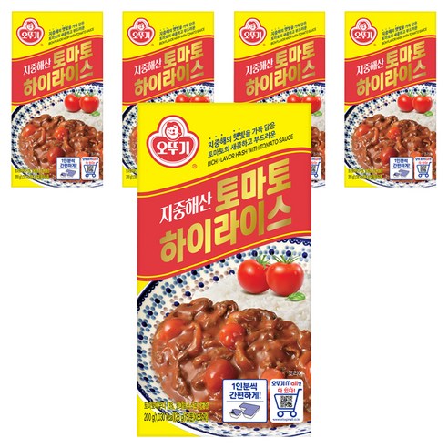 오뚜기 지중해산 토마토 하이라이스 고형, 200g, 5개