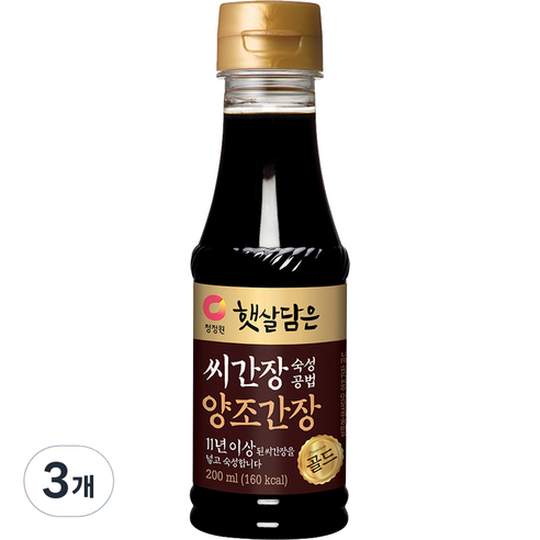 대상 청정원 씨간장 숙성 양조간장 골드, 200ml, 3개