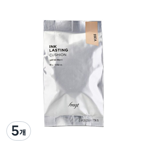 더페이스샵 잉크래스팅 쿠션 파운데이션 리필 15g, V203 내추럴베이지, 5개