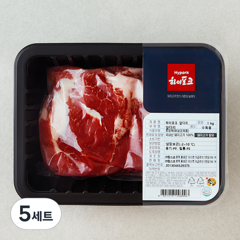 하이포크 한돈 앞다리 수육용 1kg + 수육용 티백 세트 (냉장), 5세트
