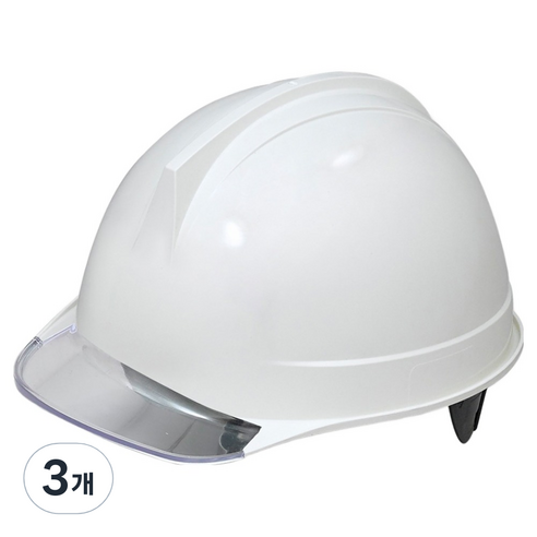 동명 건설현장 공사장 머리보호 투구형 투명창 안전모 아이보리 DMS-D-3002(AM-831), 3개