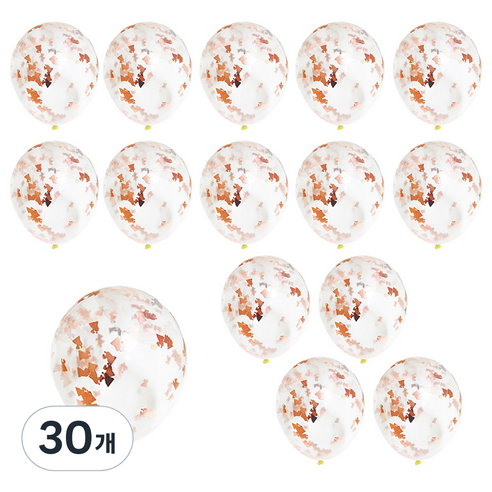 파티쇼 메탈릭 컨페티 풍선, 웨딩 로즈골드, 30개
