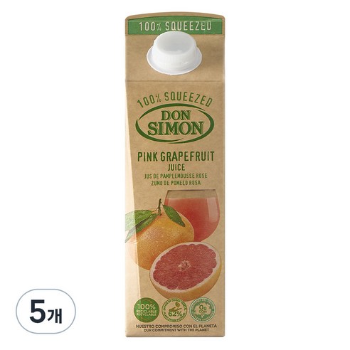 돈시몬 착즙 자몽 주스, 1L, 5개
