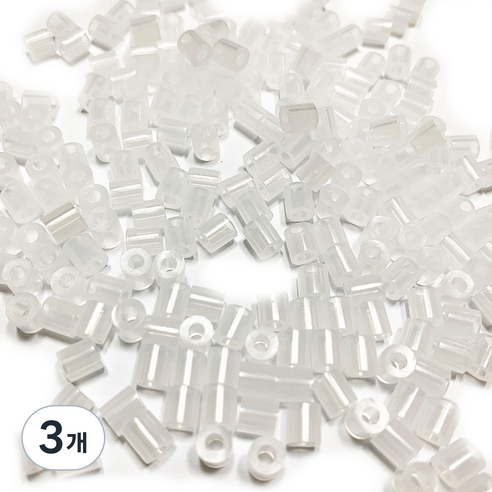 펄러 비즈 크런치 슬라임 재료 500g, 3개, 투명