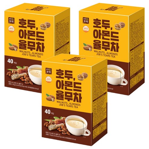 다농원 호두 아몬드 율무차, 40개입, 3개, 18g