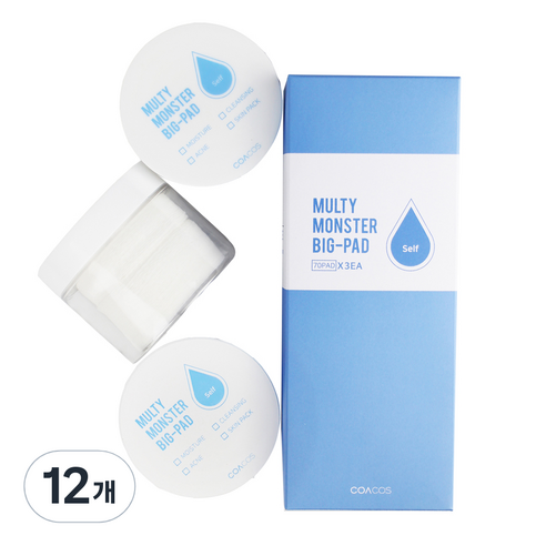 코아코스 멀티 몬스터 빅 화장솜패드, 70개입, 12개