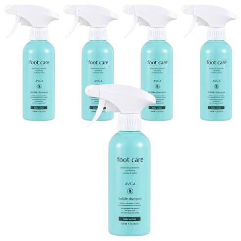 아브카 풋 케어 버블 샴푸 베이비 코튼향, 1개입, 5개, 300ml