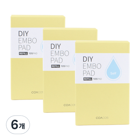 코아코스 DIY 엠보 패드 리필 6cm, 105개입, 6개