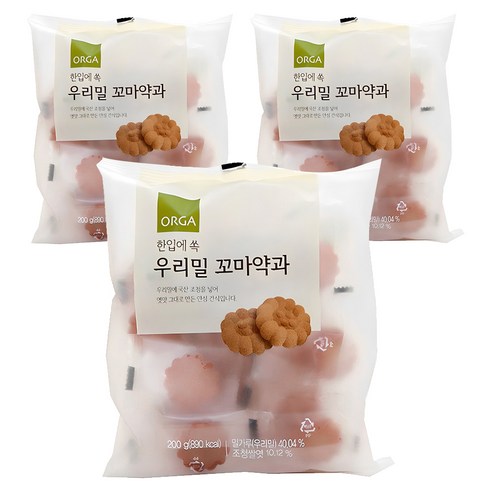 올가홀푸드 한입에 쏙 우리밀 꼬마약과, 200g, 3개