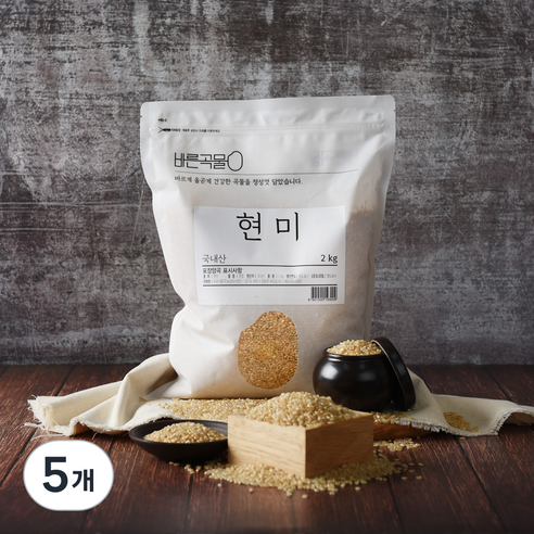 바른곡물 국산 현미, 2kg, 5개