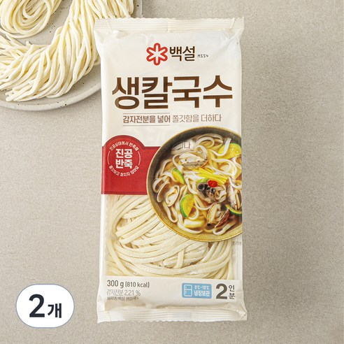 백설 생칼국수, 300g, 2개