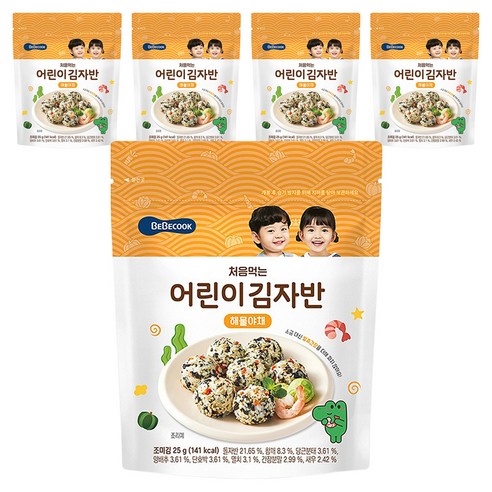 베베쿡 처음먹는 어린이 김자반, 해물야채맛, 25g, 5개
