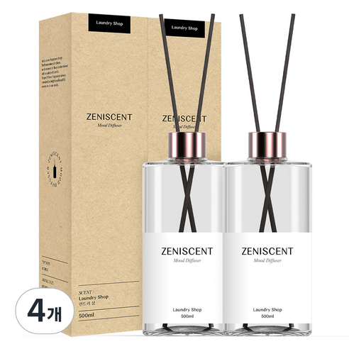 제니센트 무드 디퓨저, 런드리 샵, 500ml, 4개