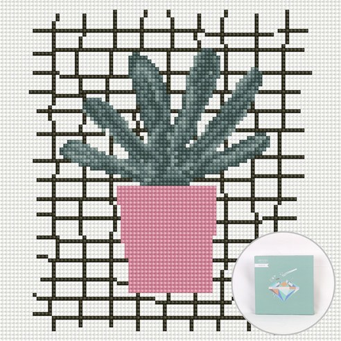 아트조이 DIY 보석십자수 세트 캔버스형 25 x 25 cm, 수퍼스투키, 1세트