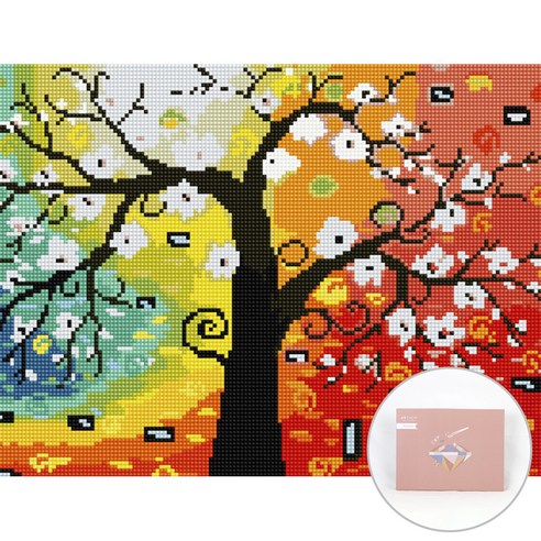 아트조이 DIY 보석십자수 캔버스형 30 x 40 cm, 행복나무, 1세트